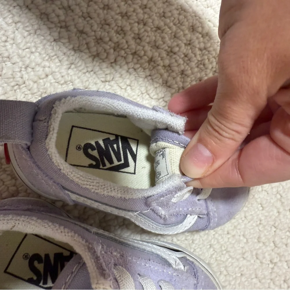 Vans Kids Lavender Canvas Sneakers with White Stripe
